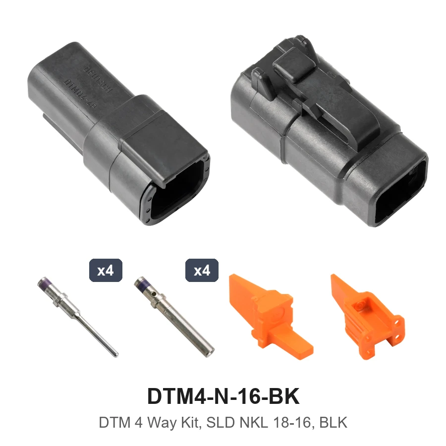DTM 4 Way Nickel Solid 18-16 Black - DTM4-N-16-BK