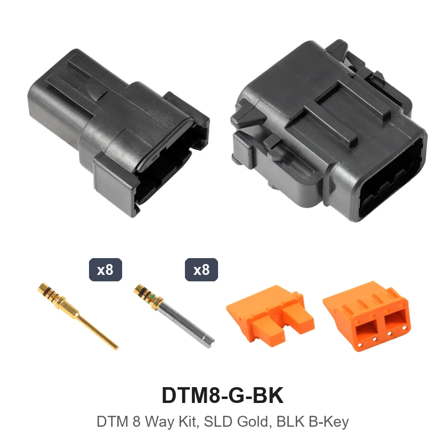 DTM 8 Way Kit Gold Solid Black - DTM8-G-BK