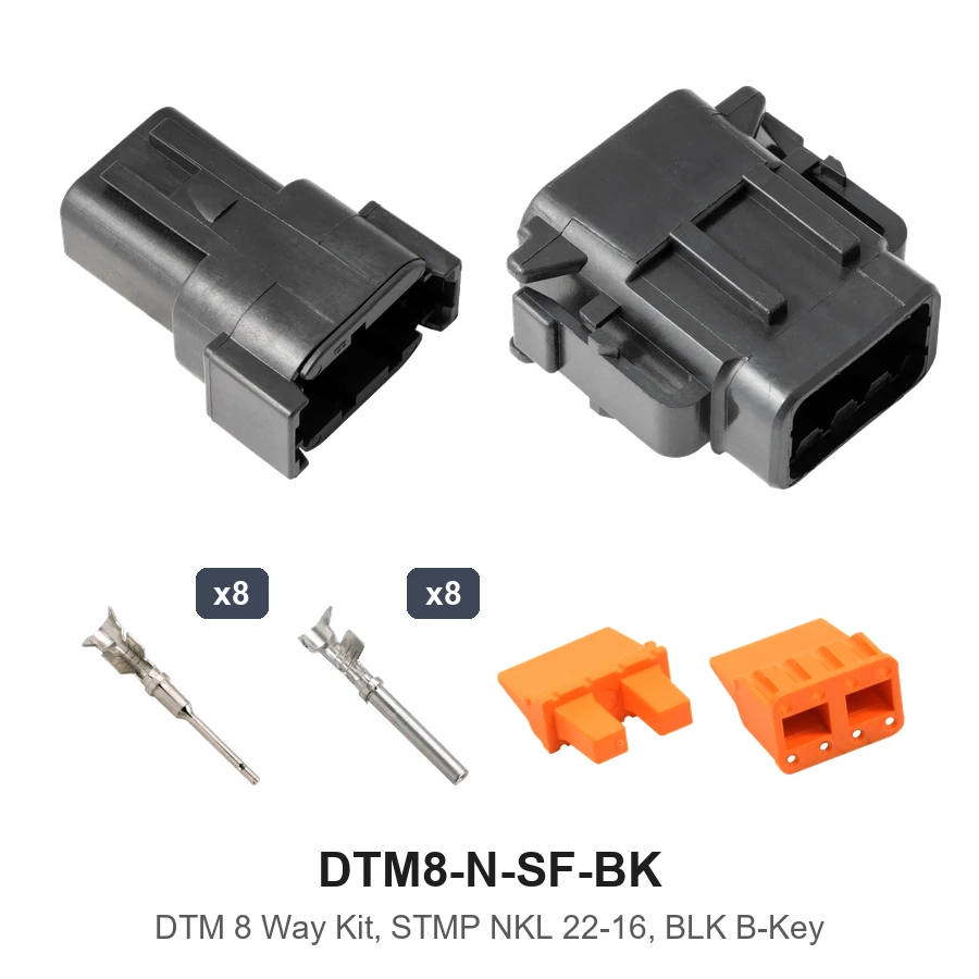 DTM 8 Way Kit Nickel Stamped Black - DTM8-N-SF-BK
