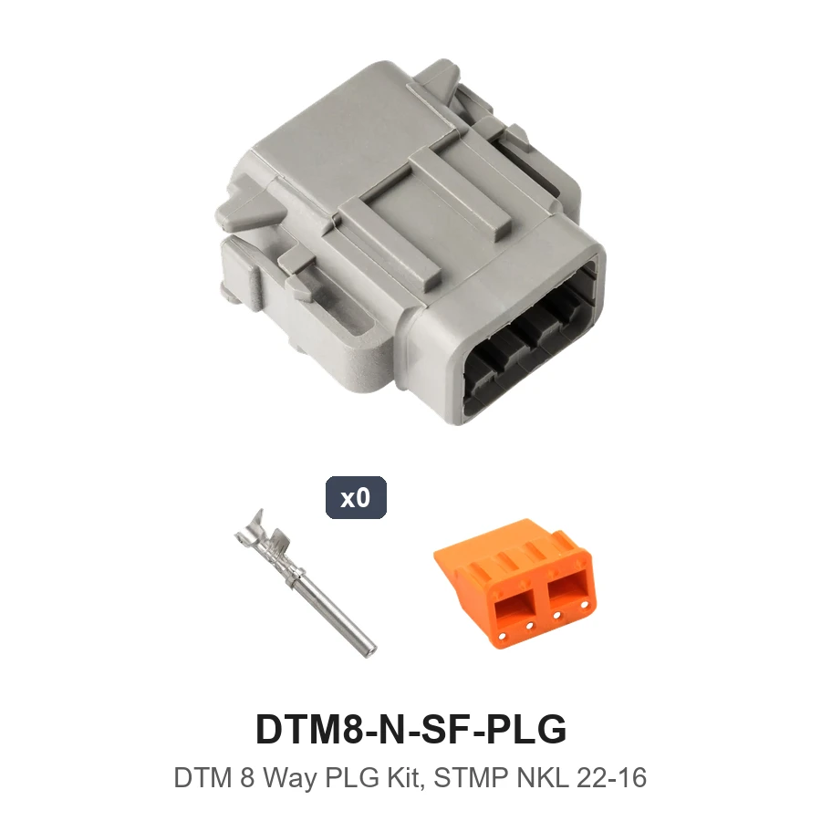 DTM 8 Way Plug Kit Nickel Stamped - DTM8-N-SF-PLG