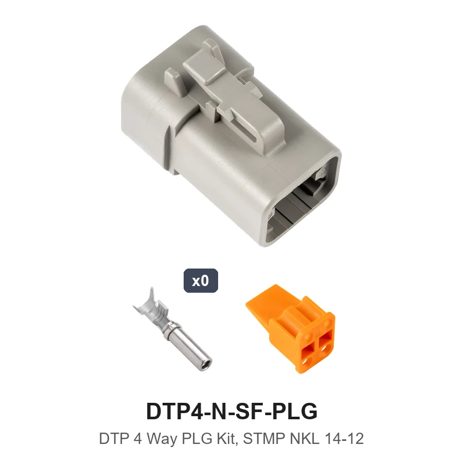 DTP 4 Pin Plug Conn Kit Stamped Nickel - DTP4-N-SF-PLG