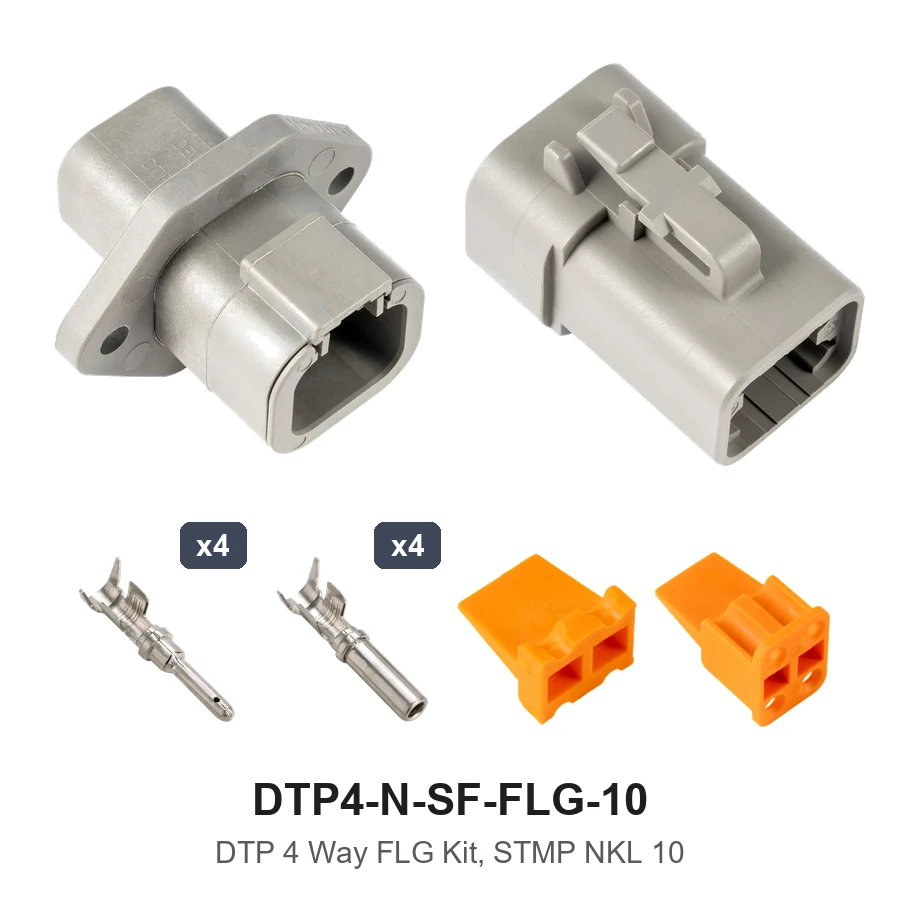 DTP 4 Way Flanged Kit Nickel Stamped 10 GA - DTP4-N-SF-FLG-10