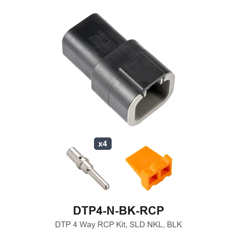 DTP 4 WayReceptacle Kit Nickel Solid Black - DTP4-N-BK-RCP