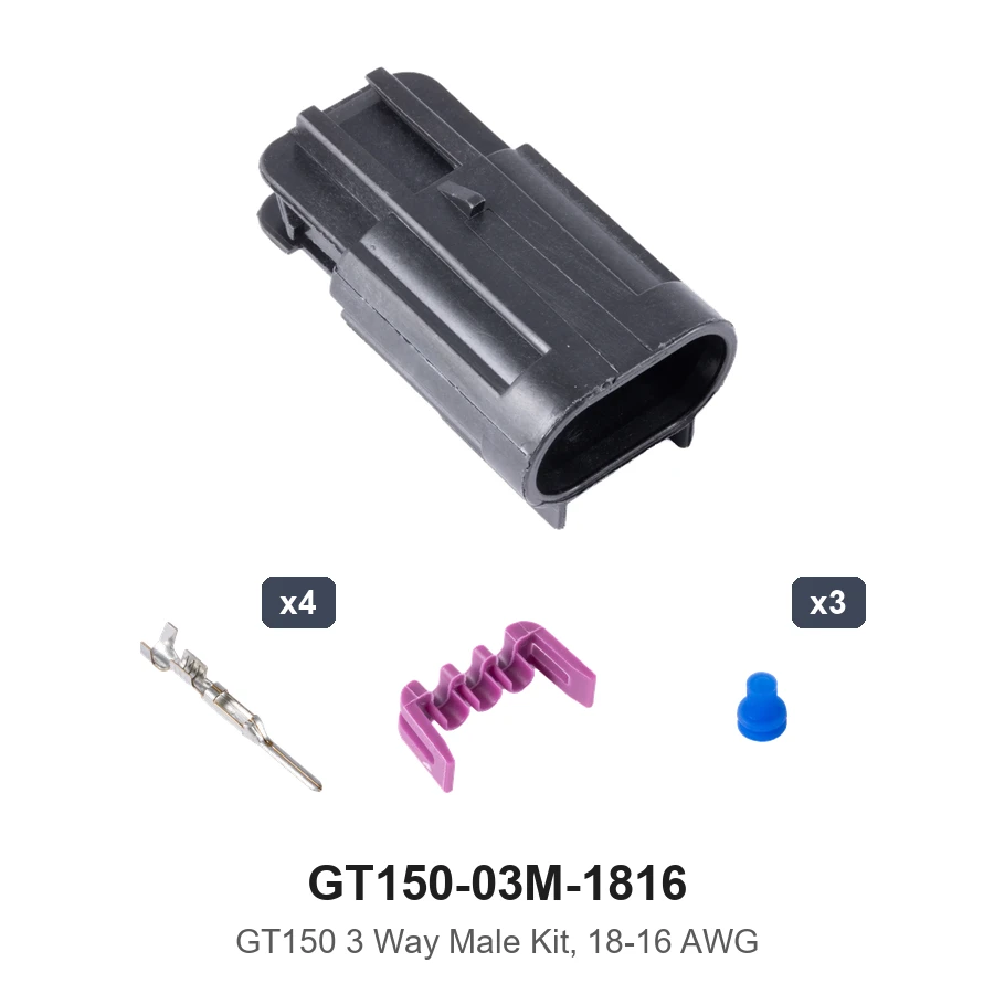 GT150 3 Way Male Kit 18-16AWG - GT150-03M-1816