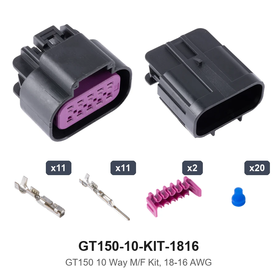 GT150 10 Way M/F Kit 18-16AWG - GT150-10-KIT-1816