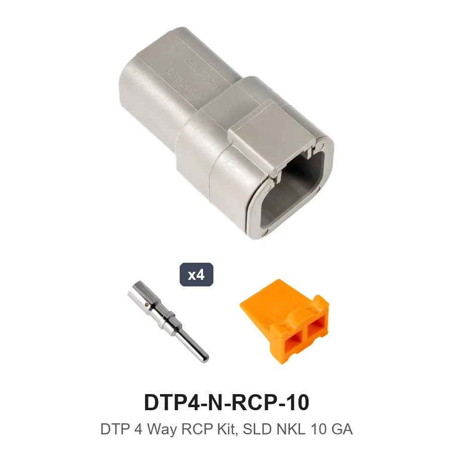 DTP 4 Way Receptacle Kit Solid Nickle 10 GA - DTP4-N-RCP-10